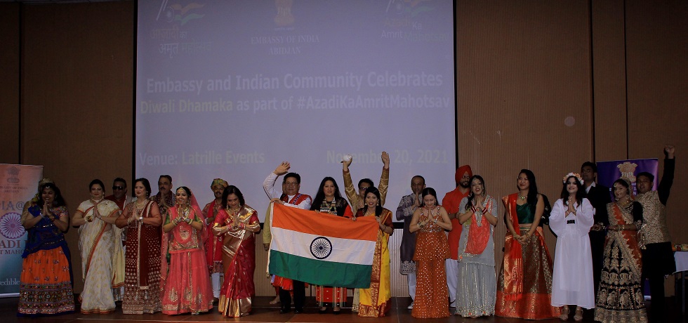 Embassy and Indian Community in Abidjan Celebrates Diwali Dhamaka as part of AKAM